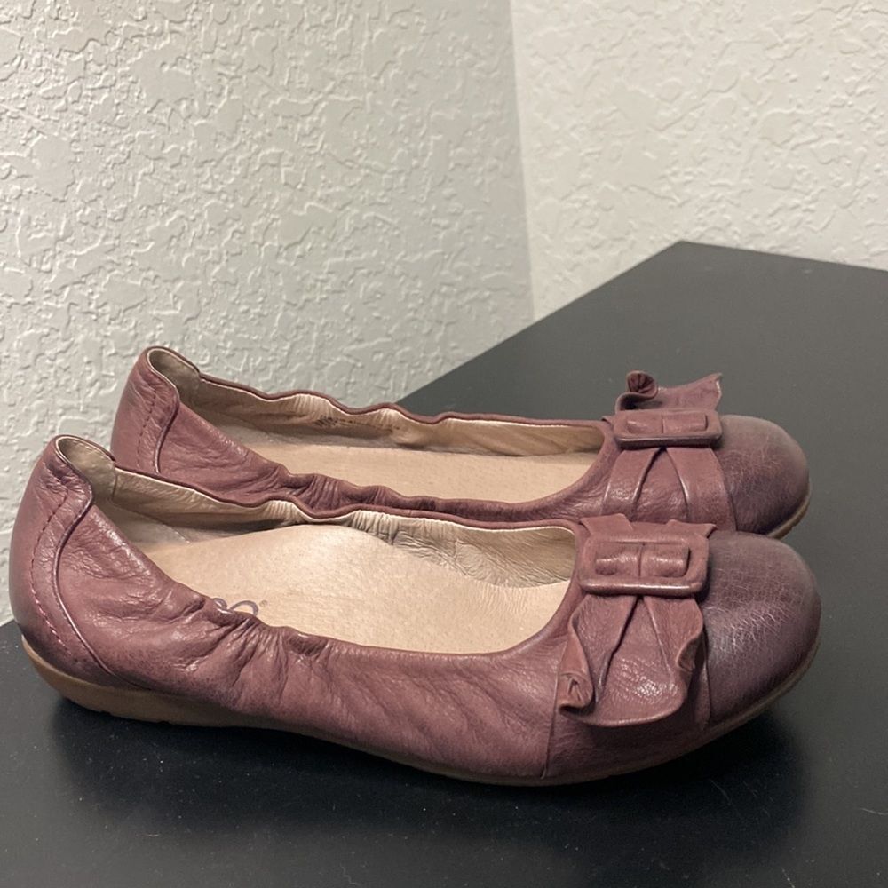 ABEO TABITHA Womens Brownish Red Leather Ballet Flats size 7